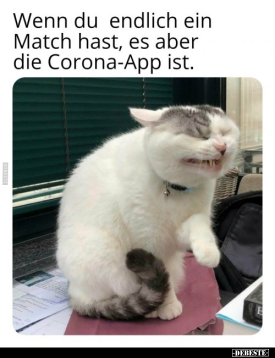 Wenn du endlich ein Match hast, es aber die Corona-App.. - Lustige Bilder | DEBESTE.de