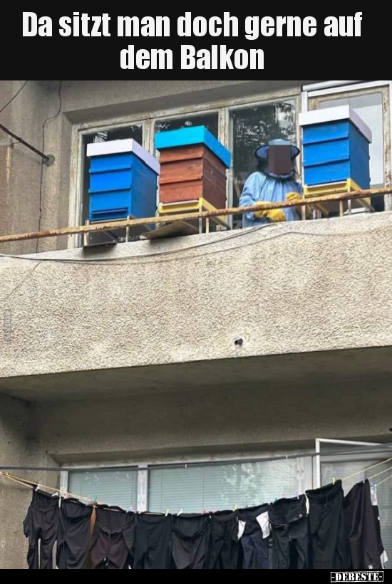 Da sitzt man doch gerne auf dem Balkon.. - Lustige Bilder | DEBESTE.de