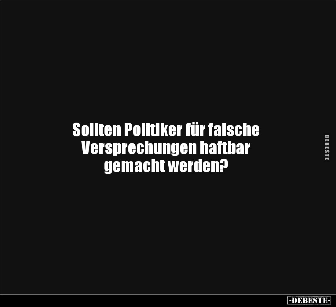 Sollten Politiker für falsche 
Versprechungen haftbar 
gemacht werden?