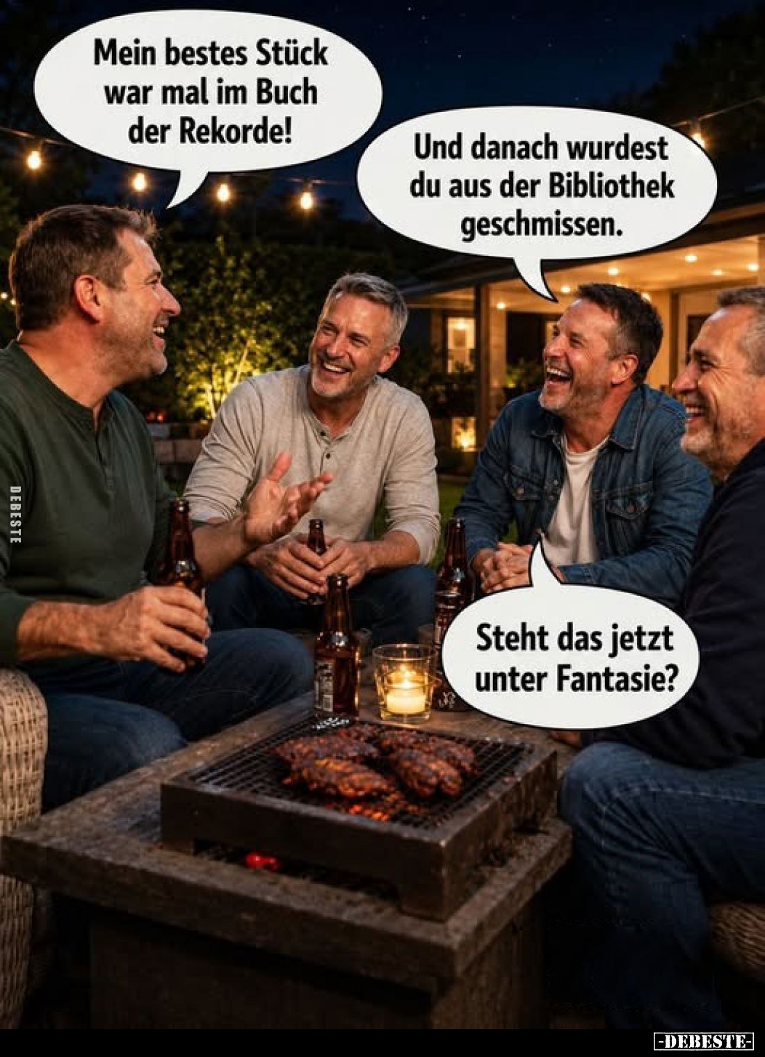 Mein bestes Stück war mal im Buch der Rekorde!
-
Und danach wurdest du aus der Bibliothek geschmissen.
-
Steht das jetzt ...