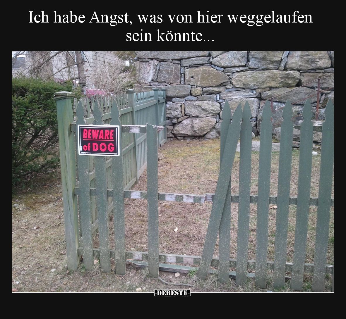 Ich habe Angst, was von hier weggelaufen sein könnte...