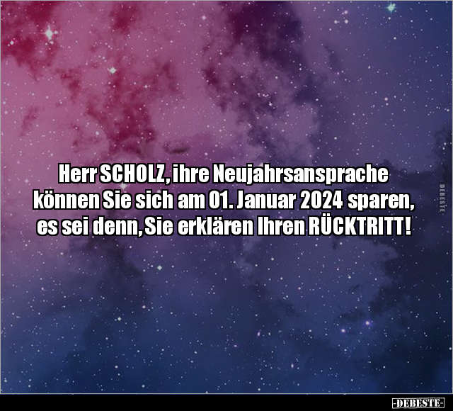 Herr SCHOLZ, ihre Neujahrsansprache können Sie sich am... - Lustige Bilder | DEBESTE.de
