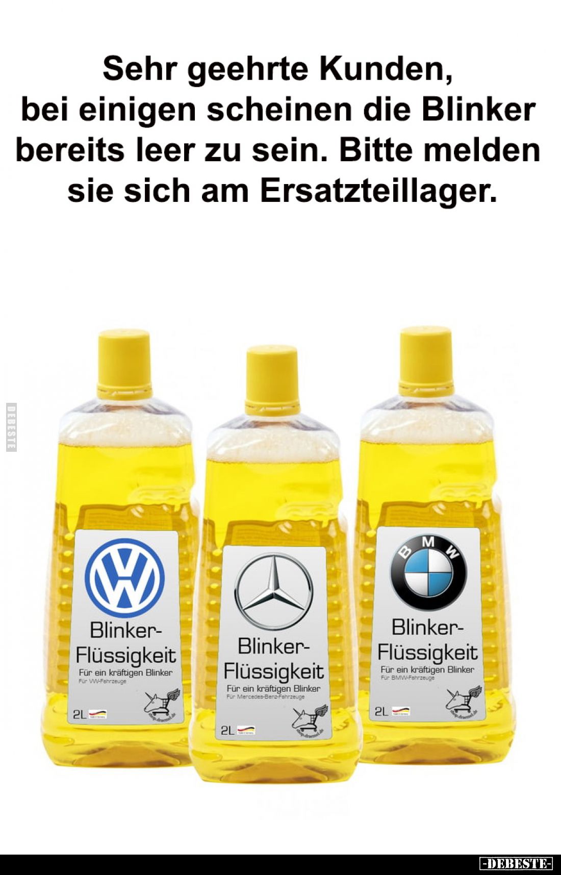 Sehr geehrte Kunden, bei einigen scheinen die Blinker.. - Lustige Bilder | DEBESTE.de