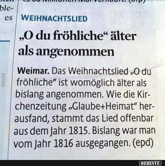 "O du fröhliche" älter als angenommen.. - Lustige Bilder | DEBESTE.de