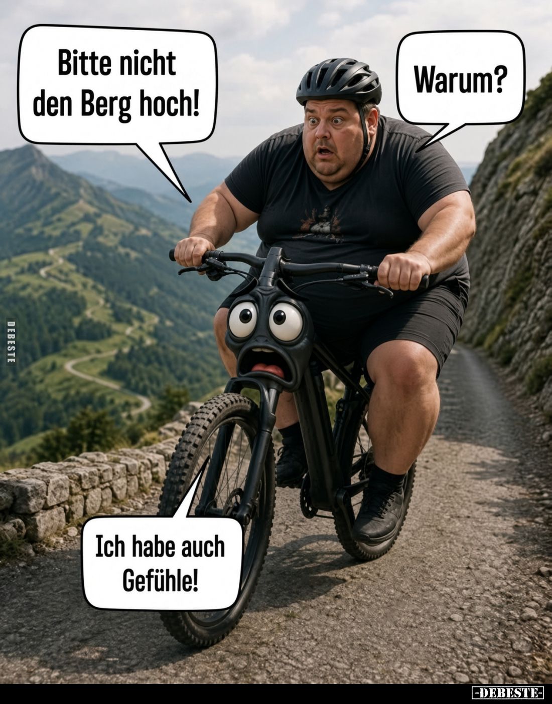 Bitte nicht den Berg hoch!

Warum?

Ich habe auch Gefühle!