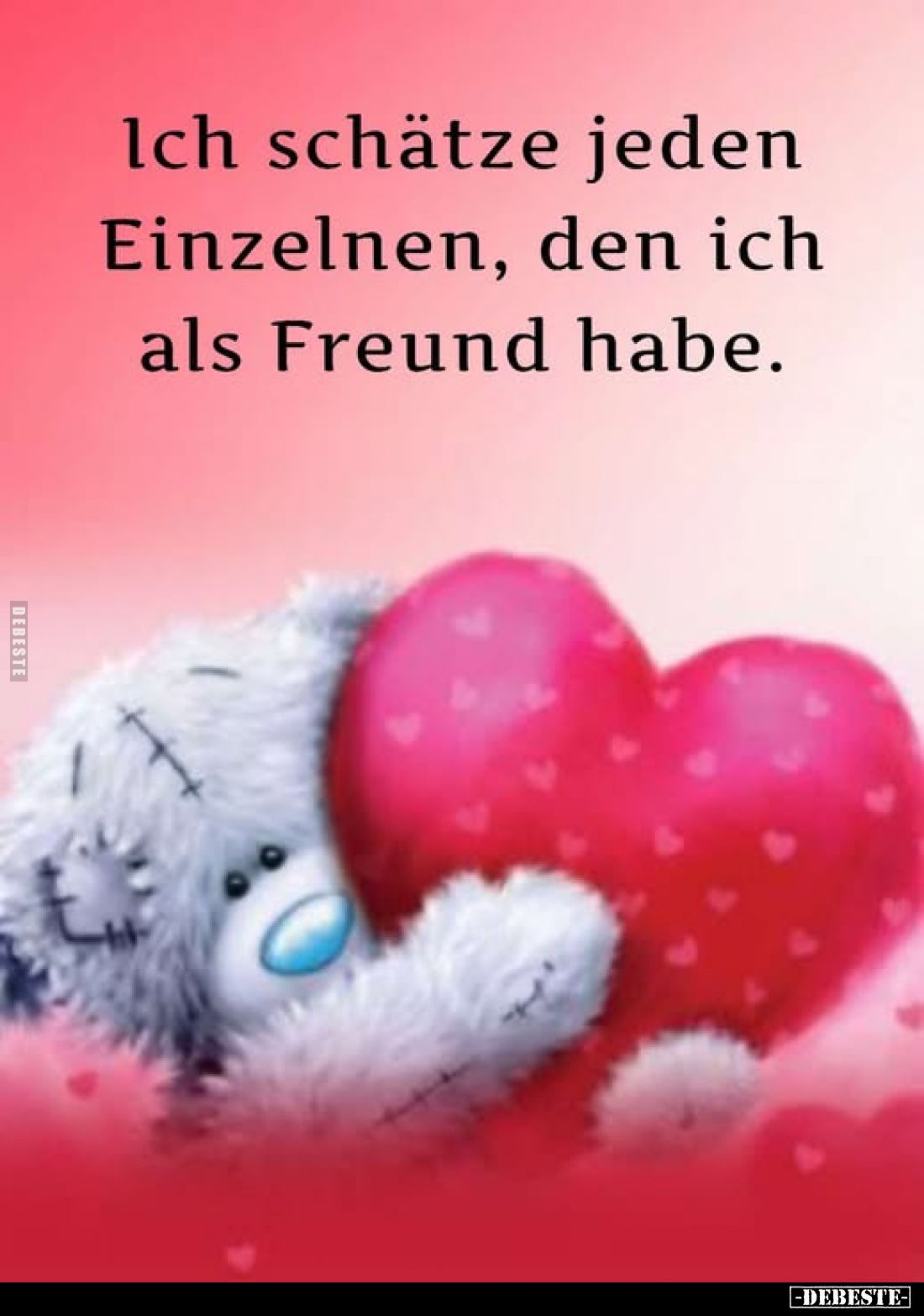 Ich schätze jeden Einzelnen, den ich als Freund habe.