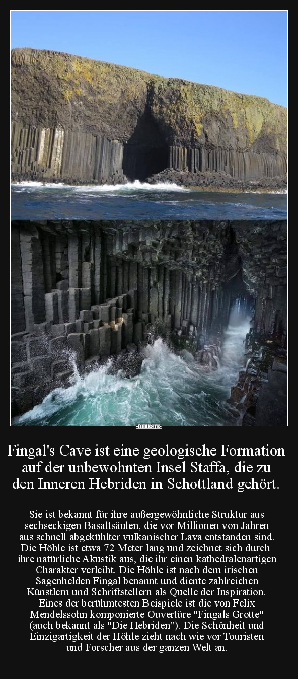 Fingal's Cave ist eine geologische Formation auf der.. - Lustige Bilder | DEBESTE.de