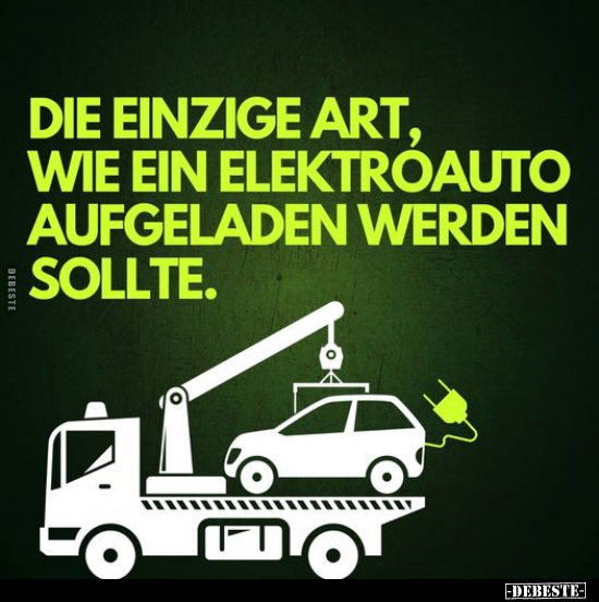 Die einzige Art, wie ein Elektroauto aufgeladen werden.. - Lustige Bilder | DEBESTE.de