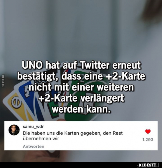 UNO hat auf Twitter erneut bestätigt.. - Lustige Bilder | DEBESTE.de