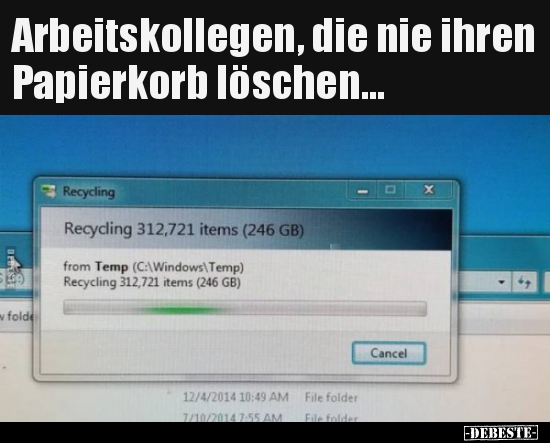 Arbeitskollegen, die nie ihren Papierkorb löschen... - Lustige Bilder | DEBESTE.de