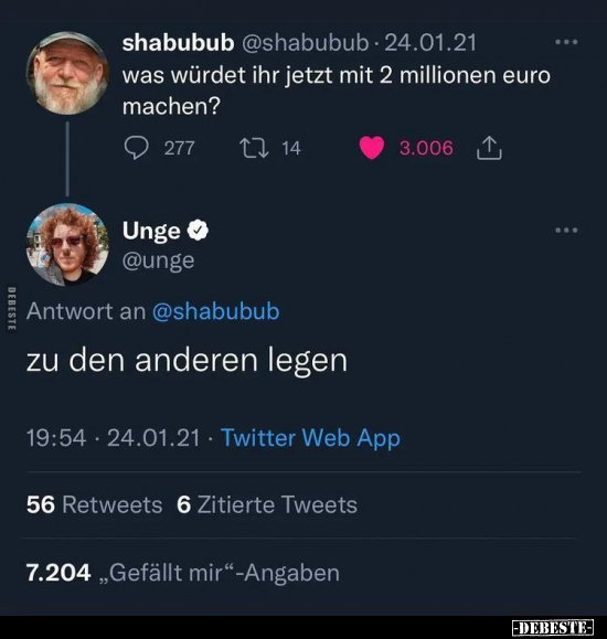 was würdet ihr jetzt mit 2 millionen euro machen?