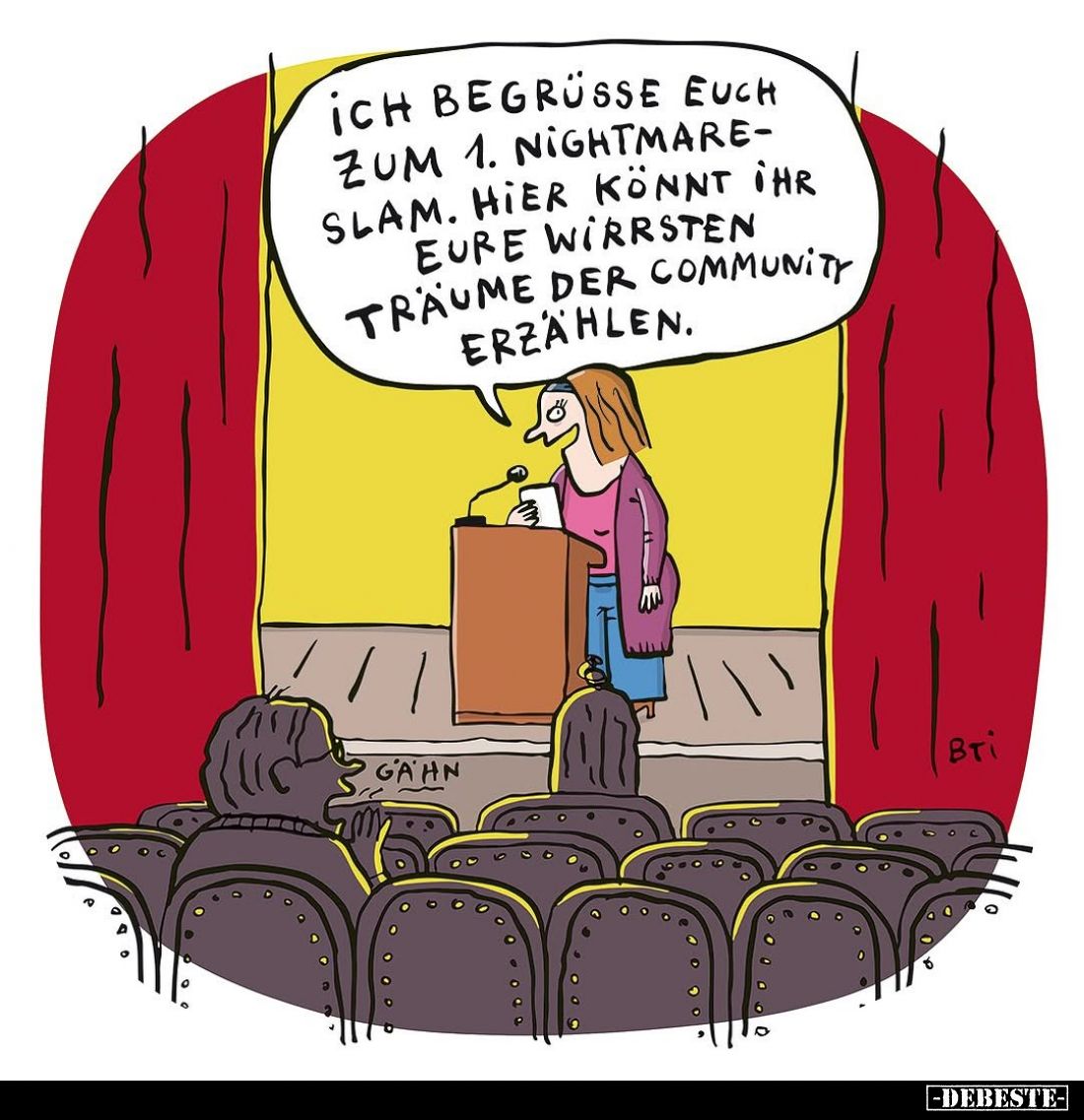 Ich begrüsse euch zum 1. Nightmareslam. Hier könnt ihr eure wirrsten Träume der Community erzählen.