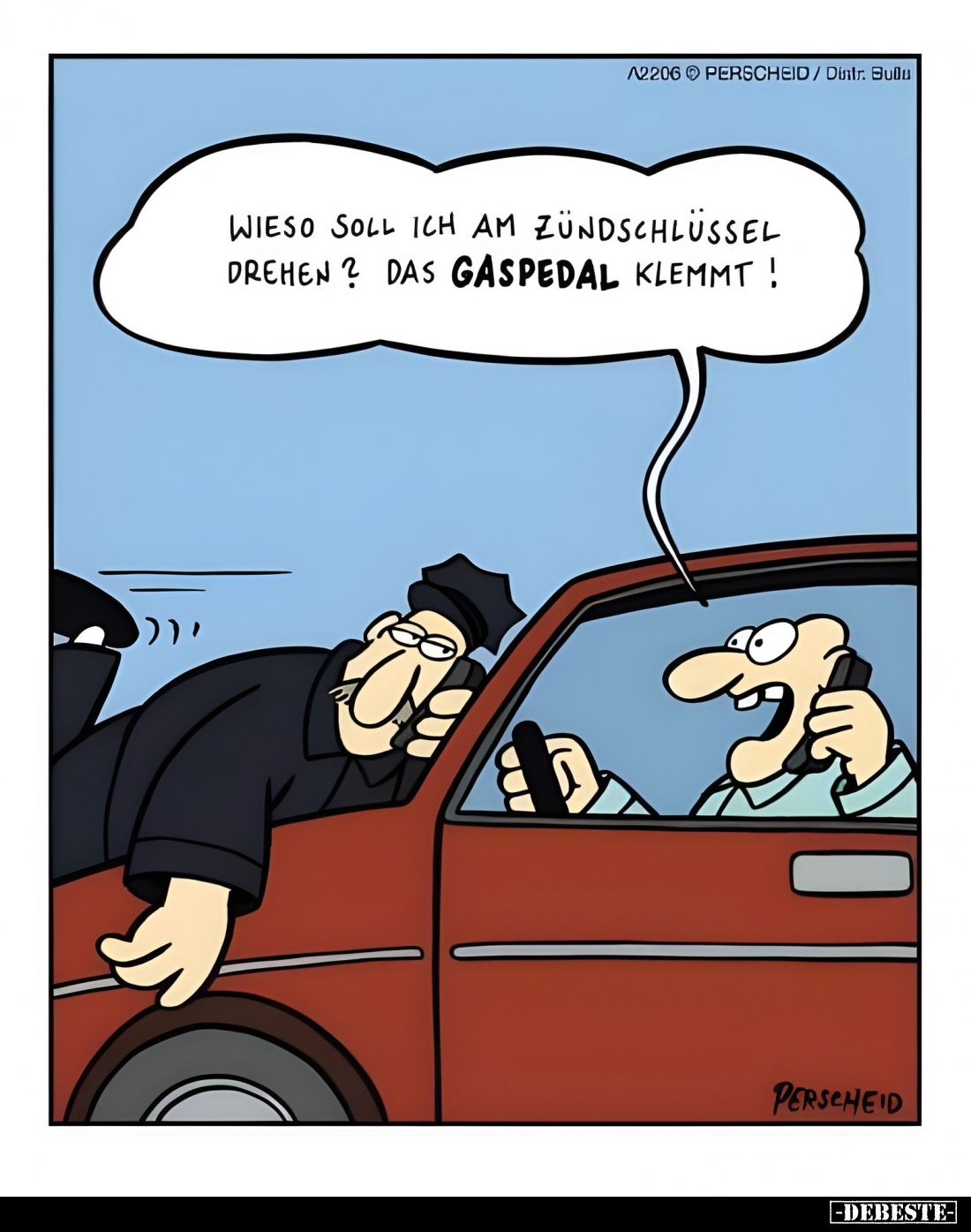 Wieso soll ich am Zündschlüssel drehen? Das Gaspedal klemmt!