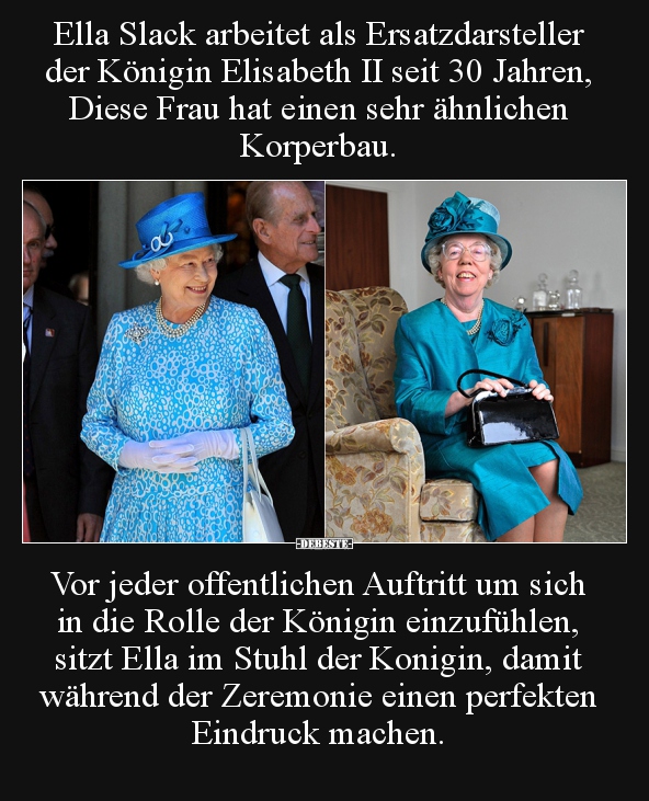 Ella Slack arbeitet als Ersatzdarsteller der Königin..