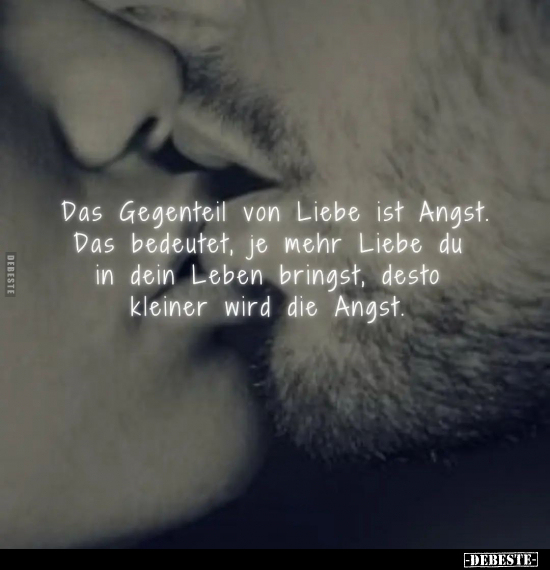 Das Gegenteil von Liebe ist Angst.. - Lustige Bilder | DEBESTE.de