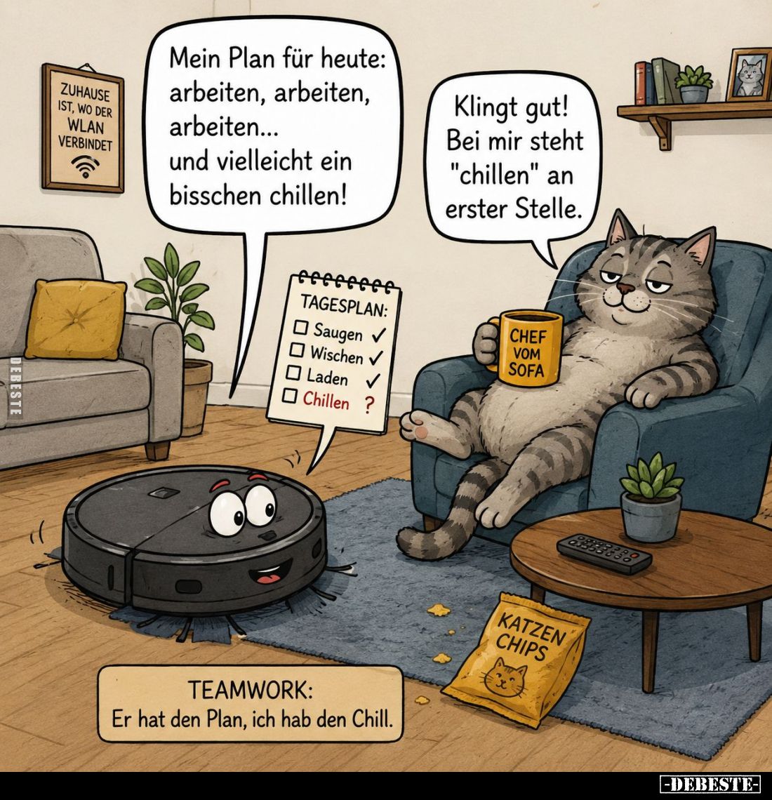 TEAMWORK: Er hat den Plan, ich hab den Chill.
-
Mein Plan für heute: arbeiten, arbeiten, arbeiten... und vielleicht ein bis...
