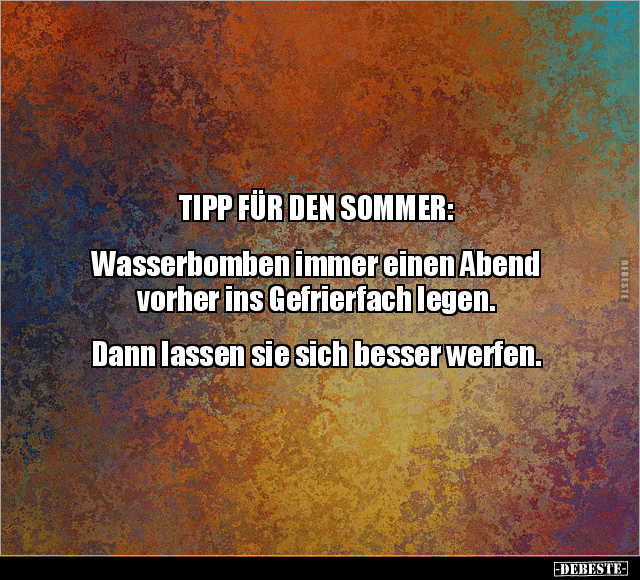 TIPP FÜR DEN SOMMER: Wasserbomben immer einen Abend.. - Lustige Bilder | DEBESTE.de