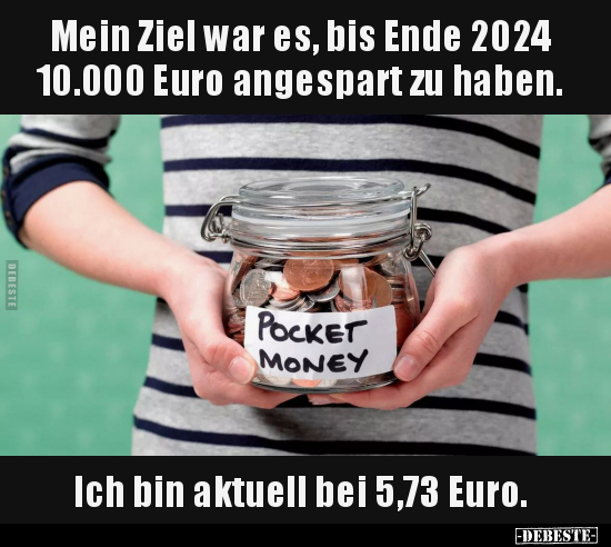 Mein Ziel war es, bis Ende 2024 10.000 Euro.. - Lustige Bilder | DEBESTE.de