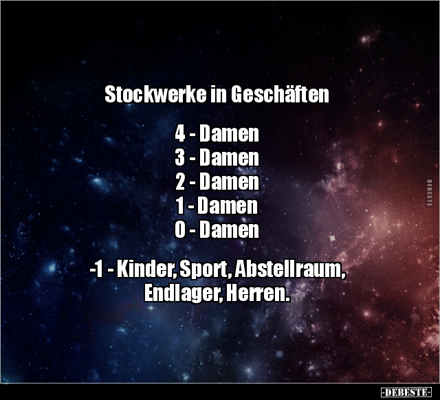 Stockwerke in Geschäften.. 4 - Damen3 - Damen2 - Damen1.. - Lustige Bilder | DEBESTE.de