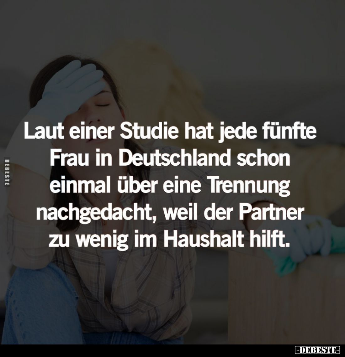 Laut einer Studie hat jede fünfte Frau in Deutschland schon einmal über eine Trennung nachgedacht, weil der Partner zu wenig ...