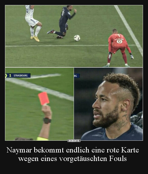 Naymar bekommt endlich eine rote Karte wegen eines.. - Lustige Bilder | DEBESTE.de