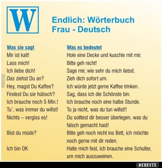 Endlich: Wörterbuch Frau - Deutsch...