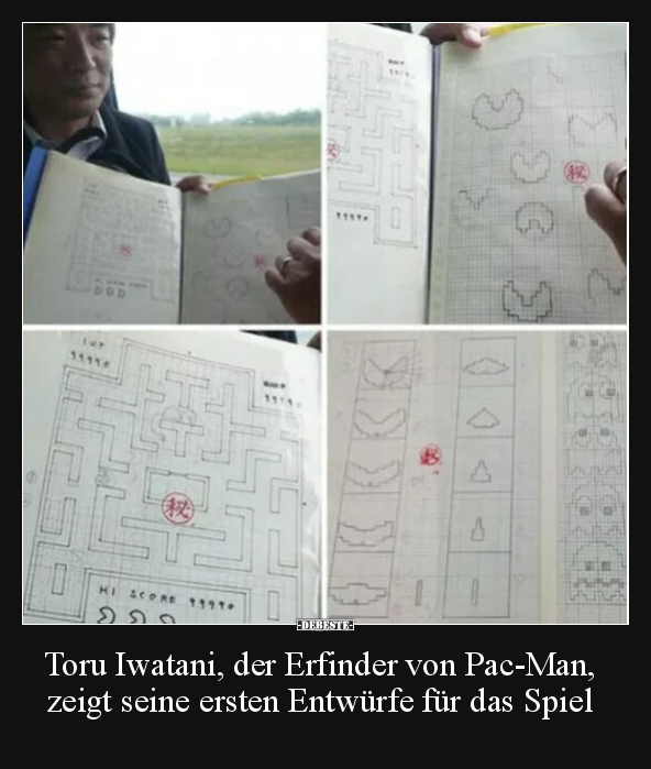 Toru Iwatani, der Erfinder von Pac-Man, zeigt seine ersten.. - Lustige Bilder | DEBESTE.de