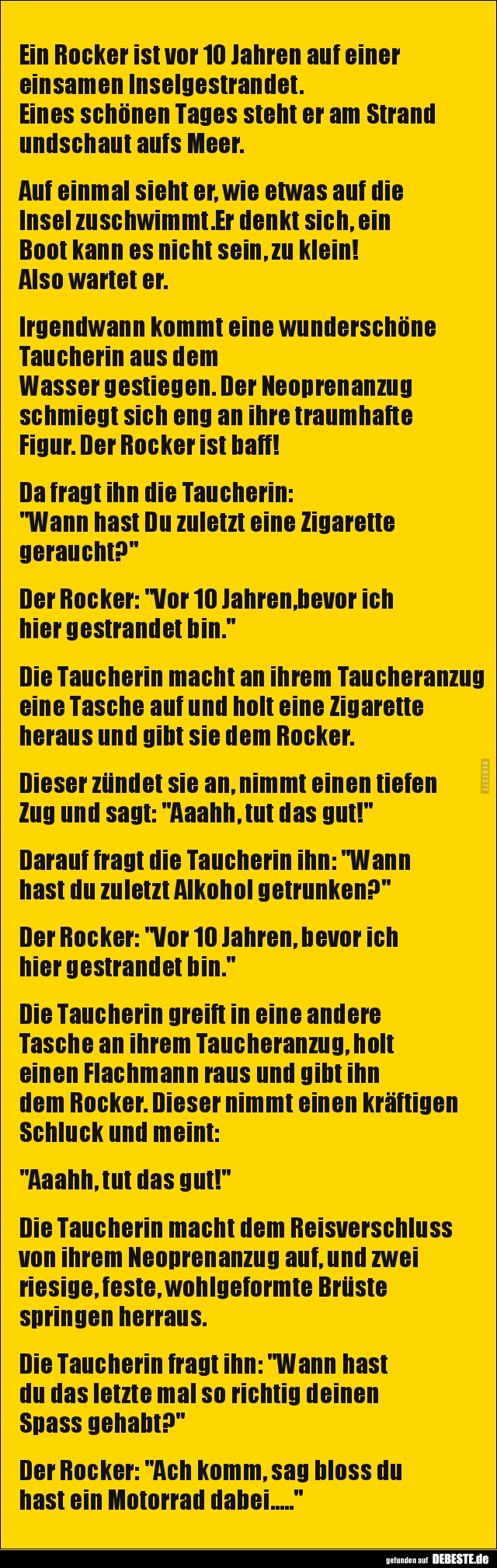 Ein Rocker ist vor 10 Jahren auf einer einsamen.. - Lustige Bilder | DEBESTE.de