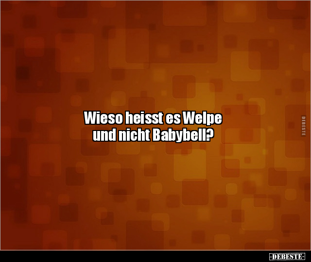 Wieso heisst es Welpe und nicht Babybell?.. - Lustige Bilder | DEBESTE.de