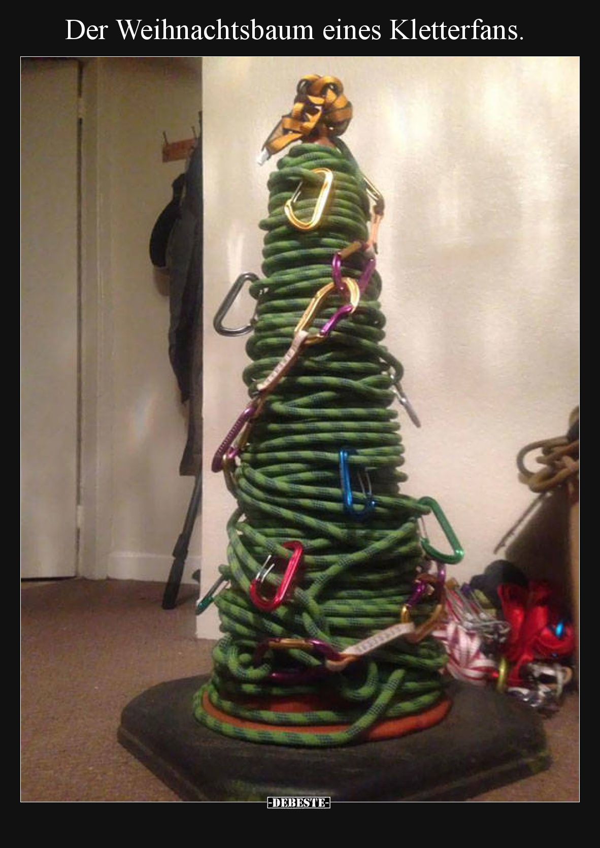 Der Weihnachtsbaum eines Kletterfans.