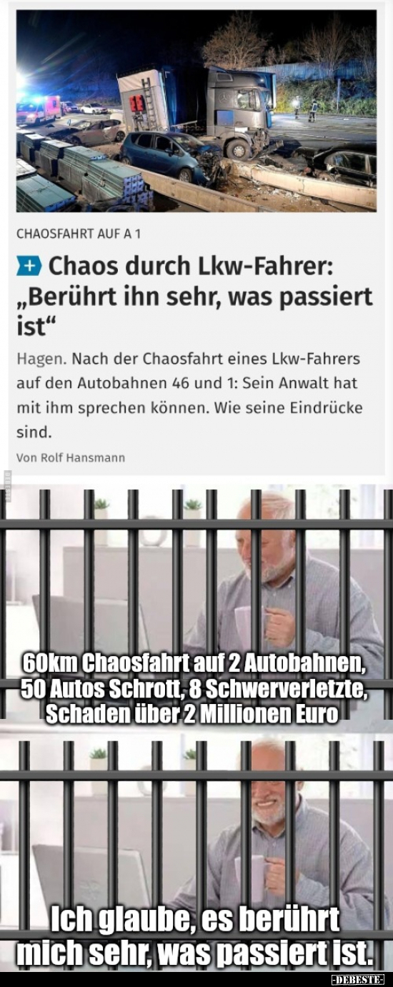 Chaos durch Lkw-Fahrer: "Berührt ihn sehr, was passiert.." - Lustige Bilder | DEBESTE.de