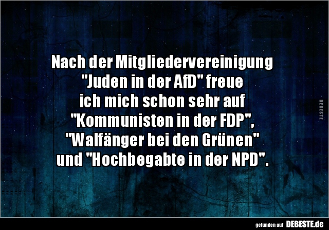 Nach der Mitgliedervereinigung "Juden in der AfD" freue.. - Lustige Bilder | DEBESTE.de