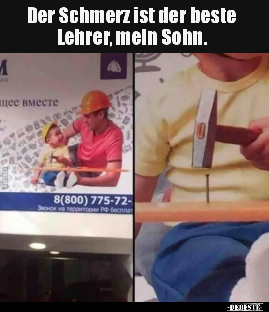 Der Schmerz ist der beste Lehrer, mein Sohn... - Lustige Bilder | DEBESTE.de