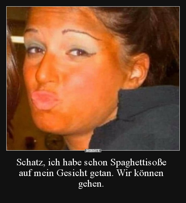 Schatz, ich habe schon Spaghettisoße auf mein Gesicht.. - Lustige Bilder | DEBESTE.de