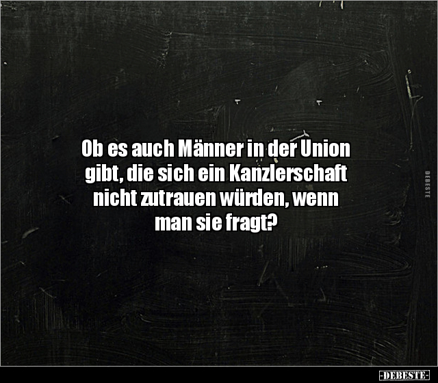 Ob es auch Männer in der Union gibt, die sich ein.. - Lustige Bilder | DEBESTE.de