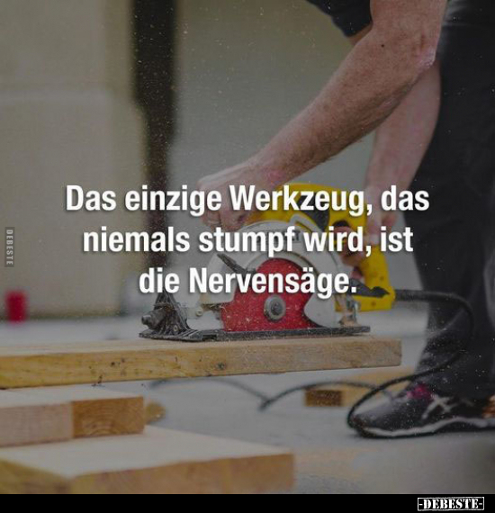 Das einzige Werkzeug, das niemals stumpf wird, ist die Nervensäge... - Lustige Bilder | DEBESTE.de