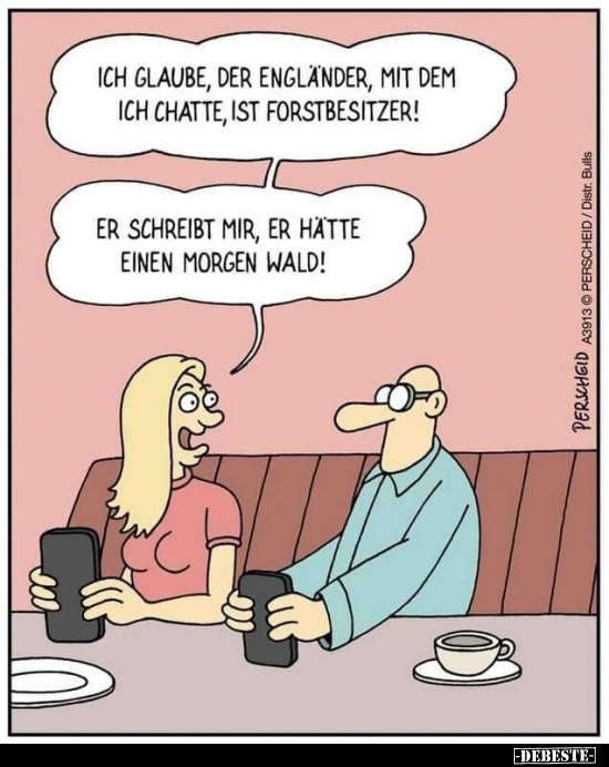 Ich glaube, der Engländer, mit dem ich chatte, ist..