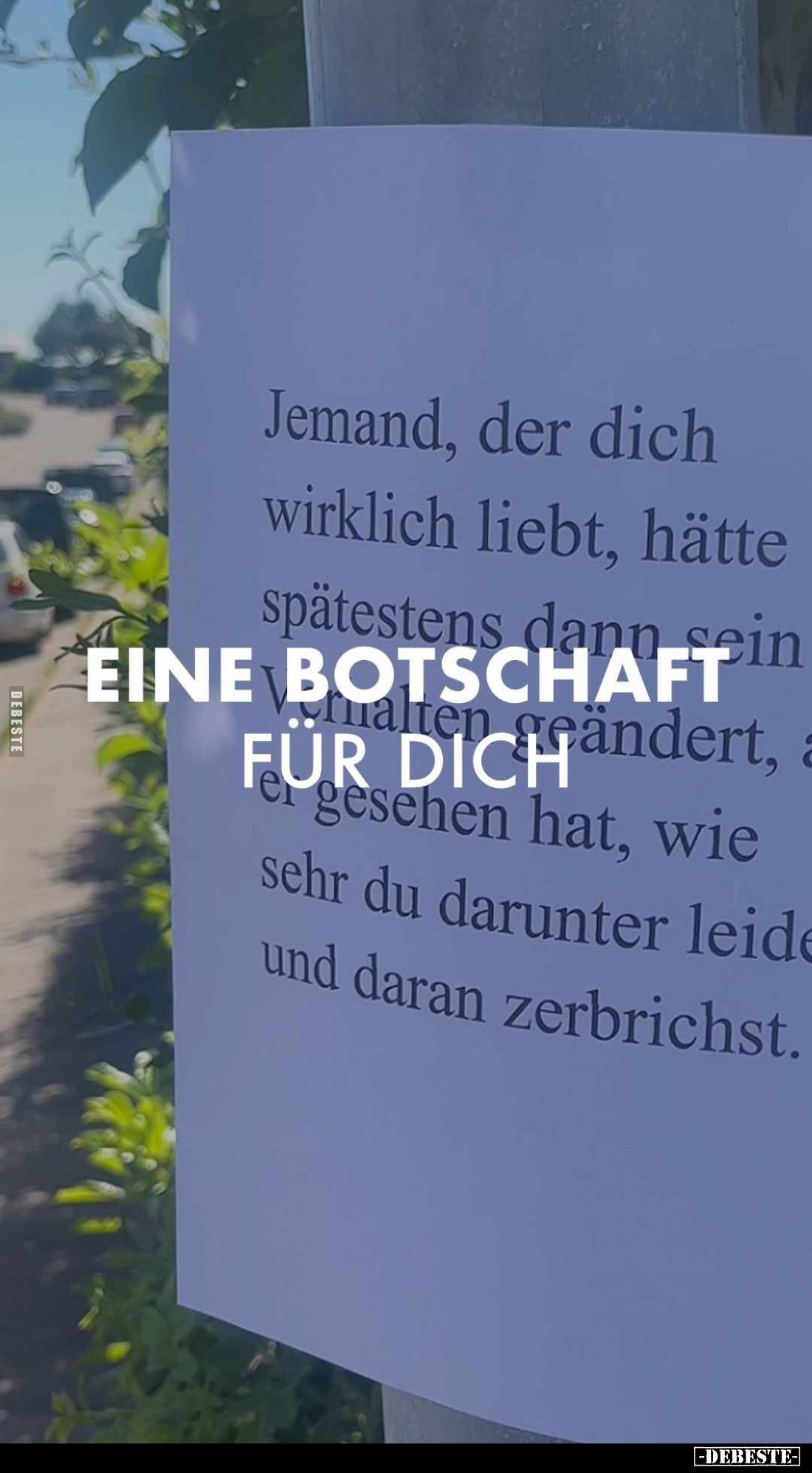 Eine Botschaft für dich.