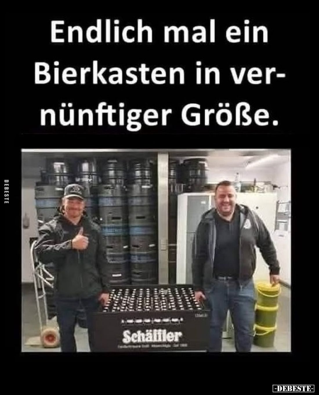 Endlich mal ein Bierkasten in vernünftiger Größe.