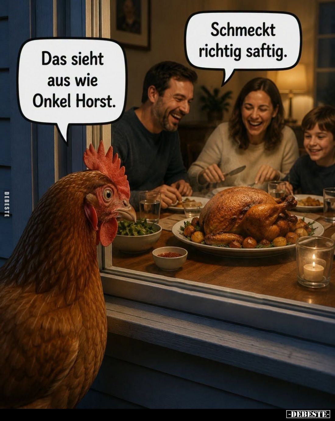 Schmeckt richtig saftig. -
Das sieht aus wie Onkel Horst.