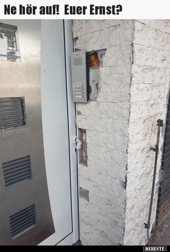 Ne hör auf! Euer Ernst?..