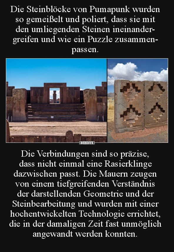 Die Steinblöcke von Pumapunk wurden so gemeißelt und.. - Lustige Bilder | DEBESTE.de