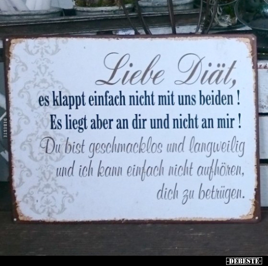 Liebe Diät, es klappt einfach nicht mit uns beiden!..