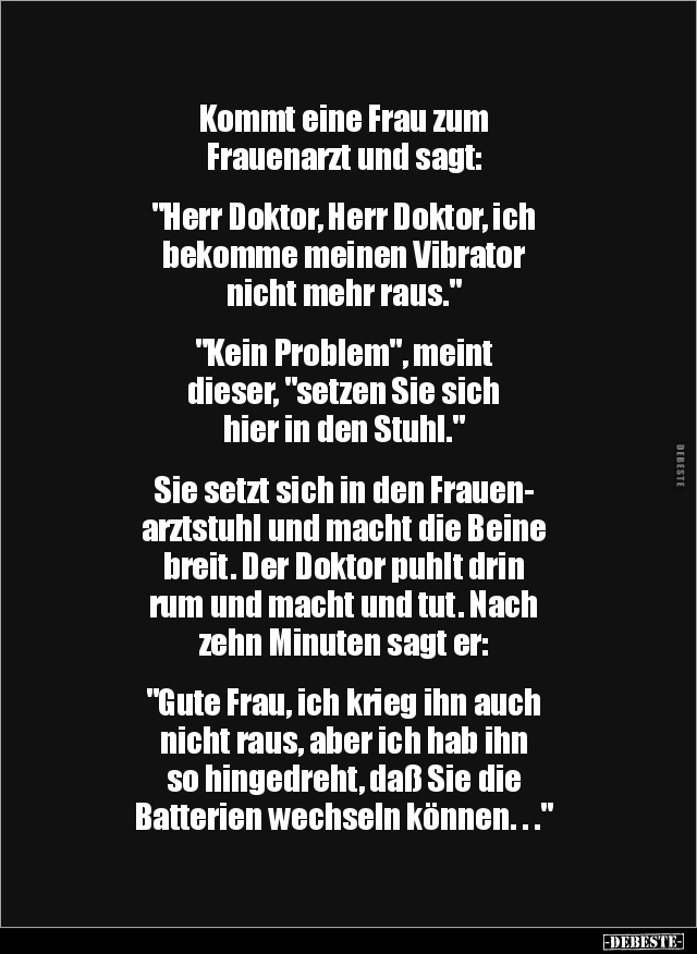 Kommt eine Frau zum Frauenarzt und sagt.. - Lustige Bilder | DEBESTE.de