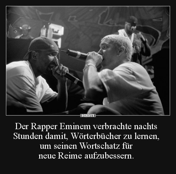 Der Rapper Eminem verbrachte nachts Stunden damit.. - Lustige Bilder | DEBESTE.de