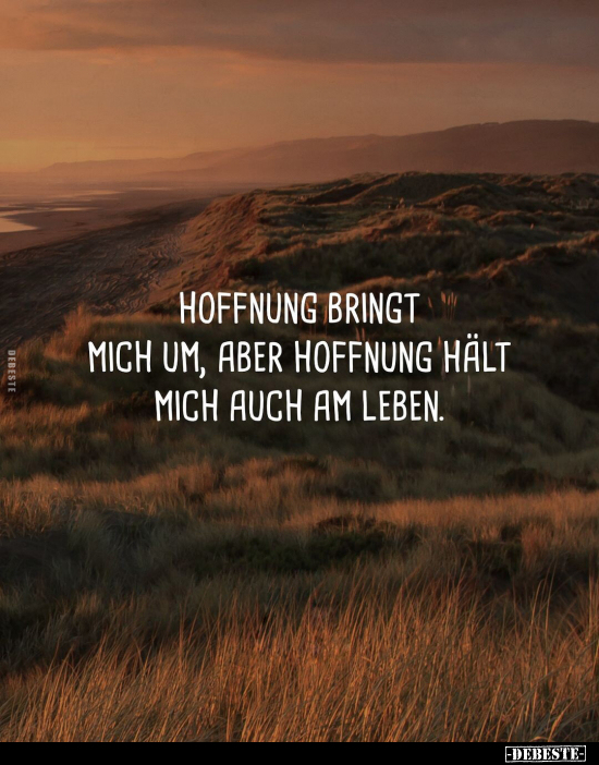 Hoffnung bringt mich um, aber Hoffnung hält mich auch.. - Lustige Bilder | DEBESTE.de