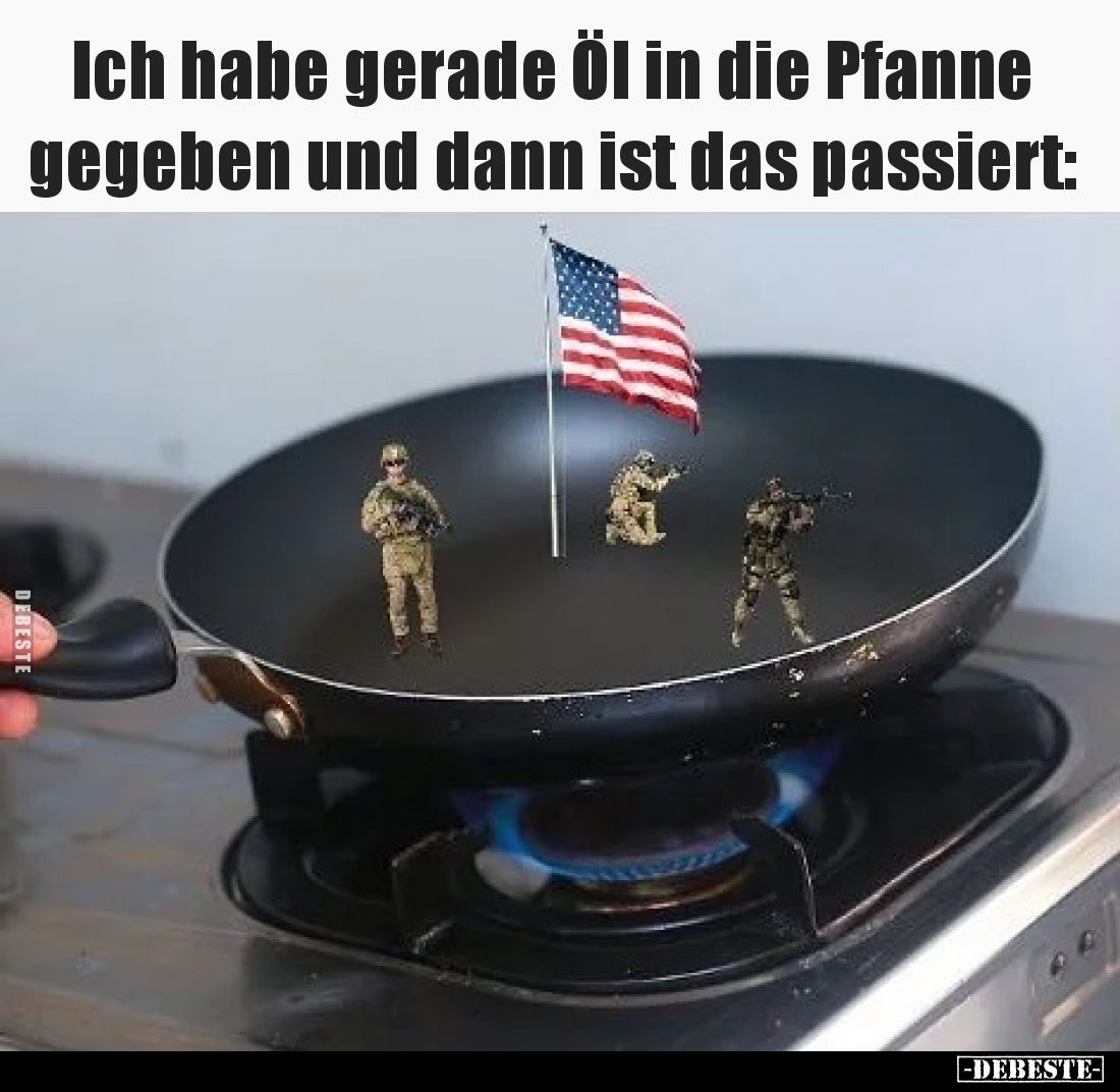 Ich habe gerade Öl in die Pfanne gegeben und dann ist das passiert: