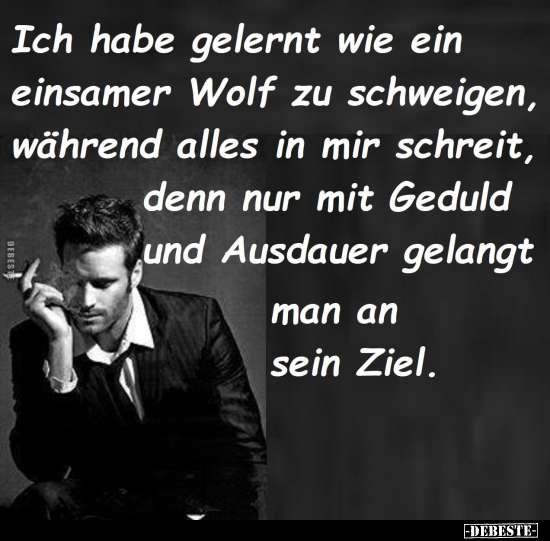 Ich habe gelernt wie ein einsamer Wolf zu schweigen.. - Lustige Bilder | DEBESTE.de