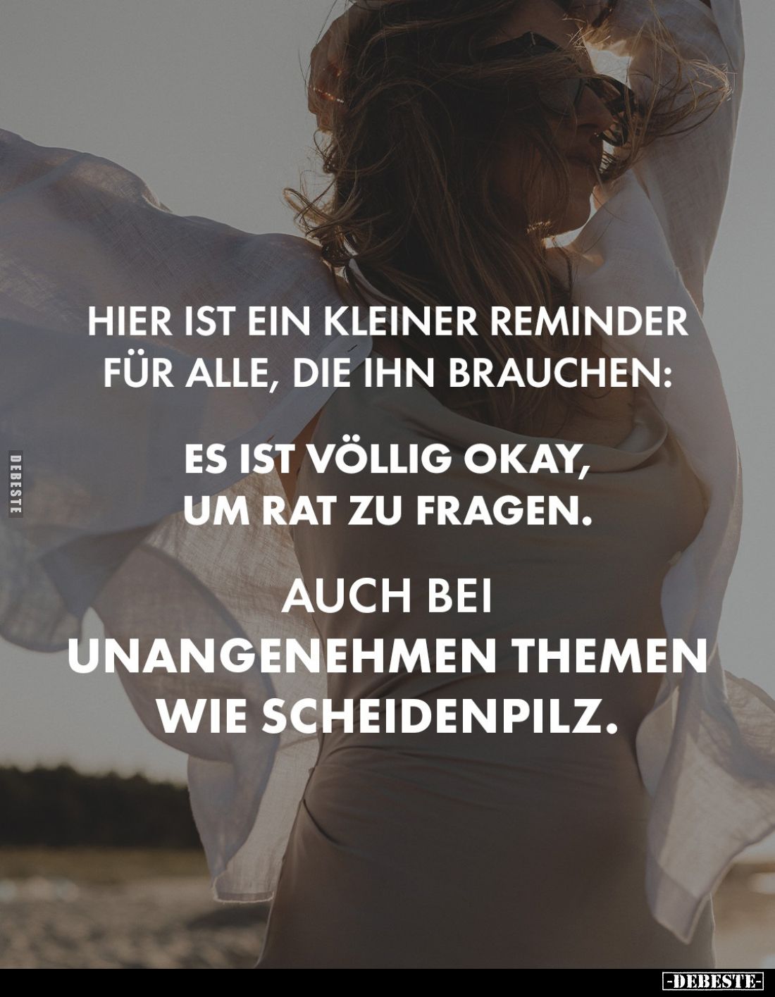 Hier ist ein kleiner Reminder für alle, die ihn brauchen:
Es ist völlig okay, um Rat zu fragen.
Auch bei unangenehmen Theme...
