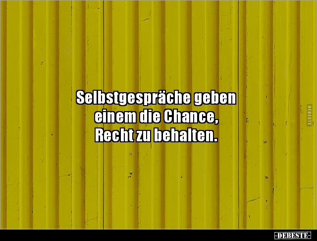 Selbstgespräche geben einem die Chance, Recht zu.. - Lustige Bilder | DEBESTE.de